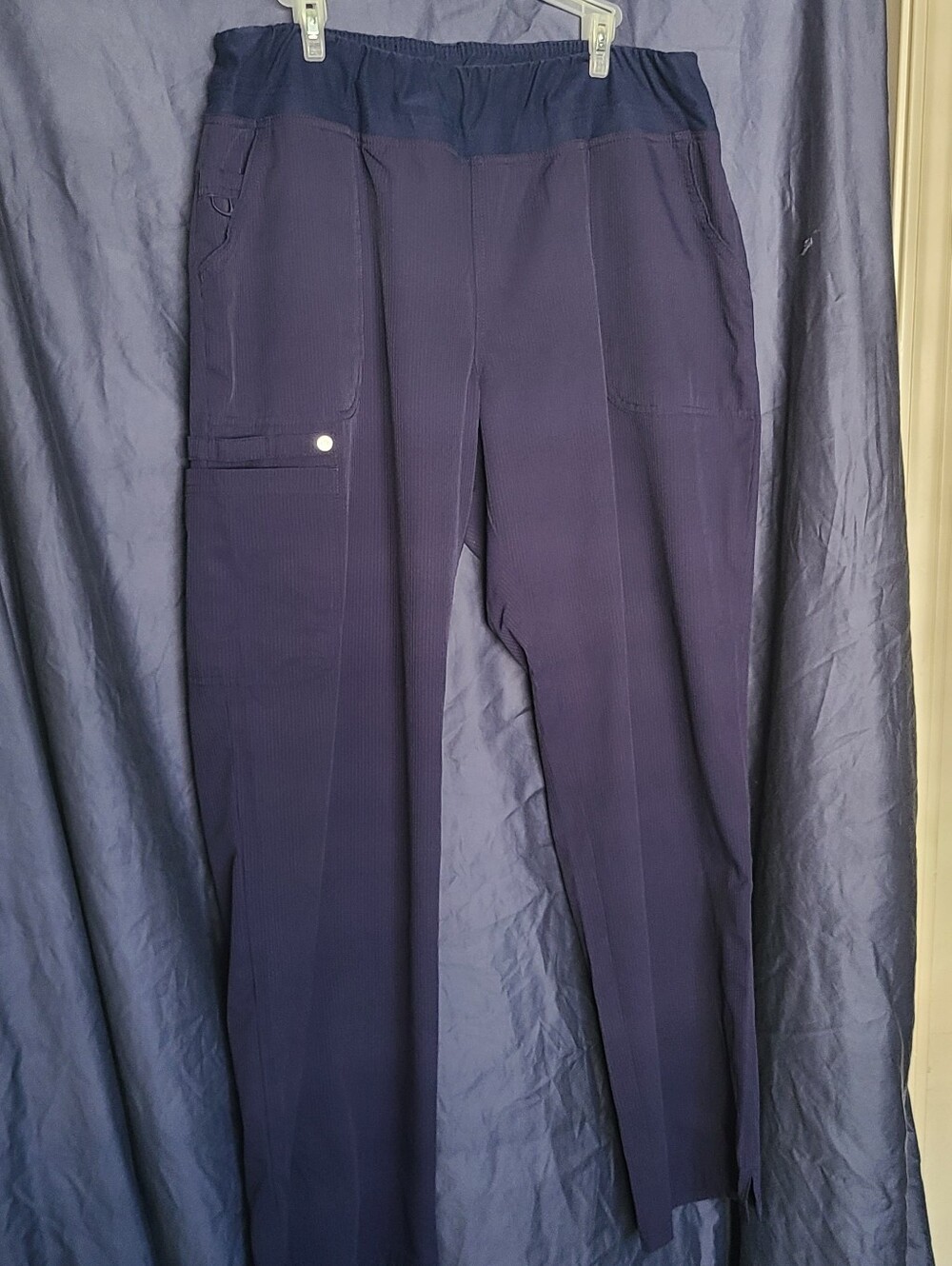 Elle Navy Blue Scrub Pants with Elastic Waist